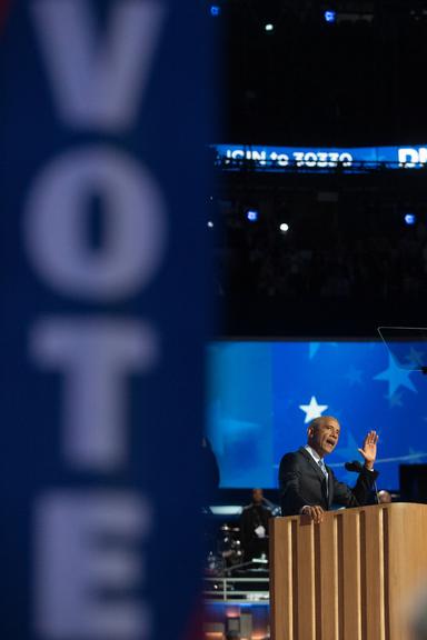 August 20, 2024 – Chicago, Illinois: Former President Barack Obama’s remarks on the second night of the Democratic National Convention in Chicago