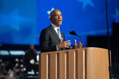 August 20, 2024 – Chicago, Illinois: Former President Barack Obama’s remarks on the second night of the Democratic National Convention in Chicago